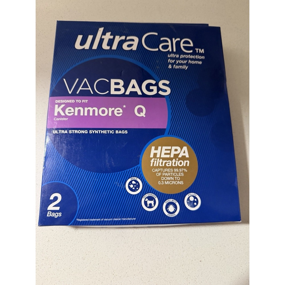 Kenmore O Vacuum Bags Uprights UltraCare w Hepa Filtration Box w 2  New Unopened